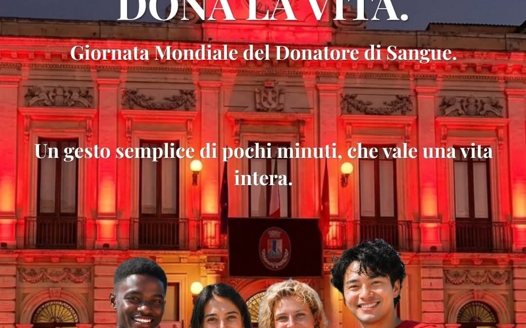 Carlentini si illumina di rosso per la Giornata Mondiale del Donatore di sangue