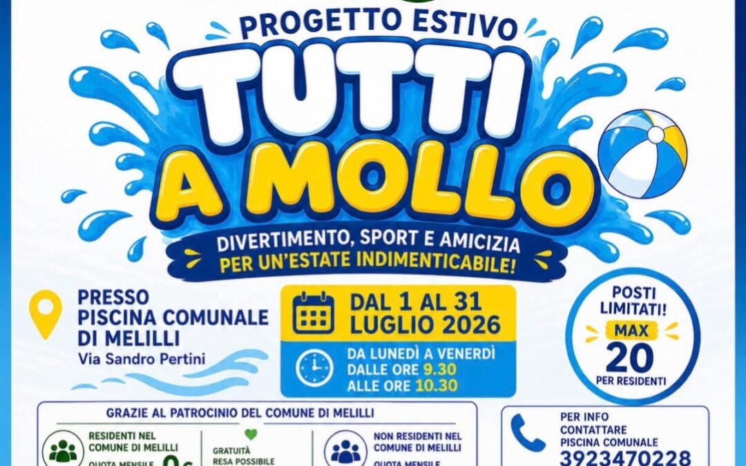 Piscina Comunale di Melilli | A Luglio torna l’appuntamento “Tutti a Mollo”