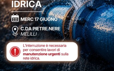 Melilli | Interruzione idrica temporanea a Contrada Pietre Nere