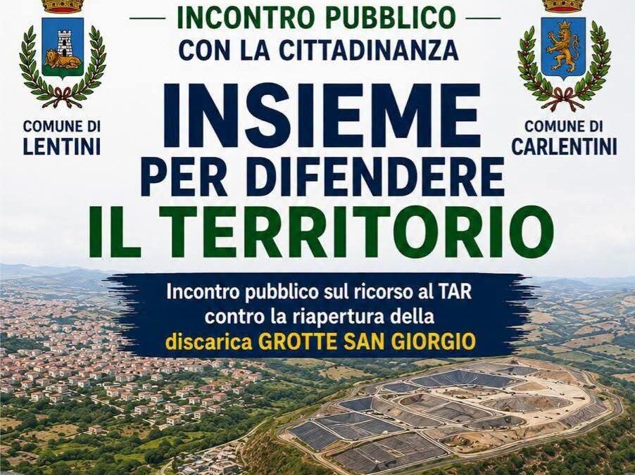 Lentini e Carlentini unite | Incontro pubblico contro la riapertura della discarica Grotte San Giorgio