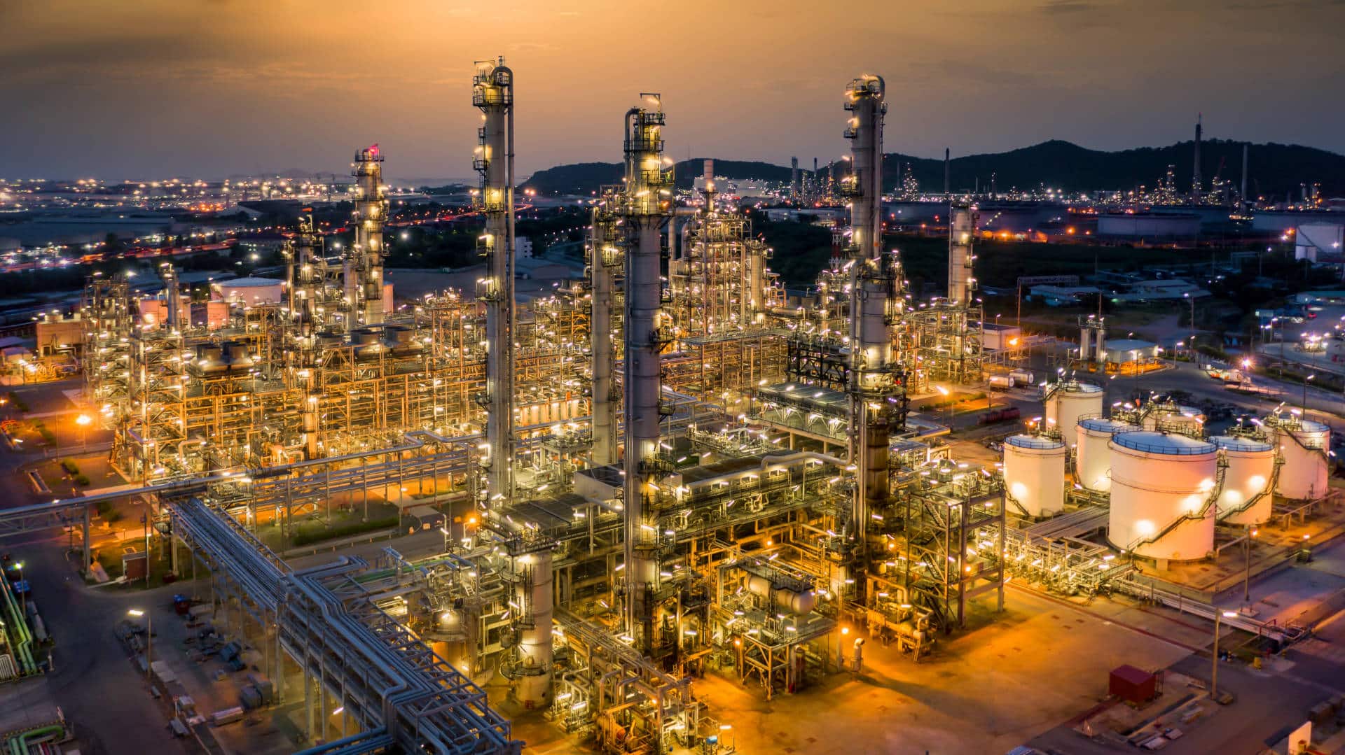 Oil,Refinery,Plant,From,Industry,Zone,,Aerial,View,Oil,And