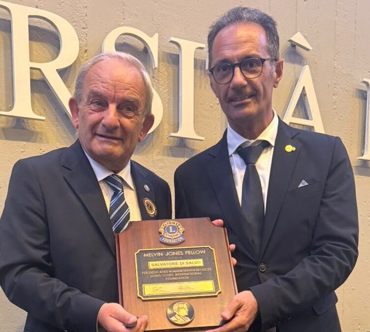 Il giornalista Salvatore Di Salvo riceve il prestigioso Melvin Jones Fellow a Enna