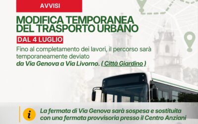 Città Giardino | Cambia temporaneamente il percorso del bus urbano