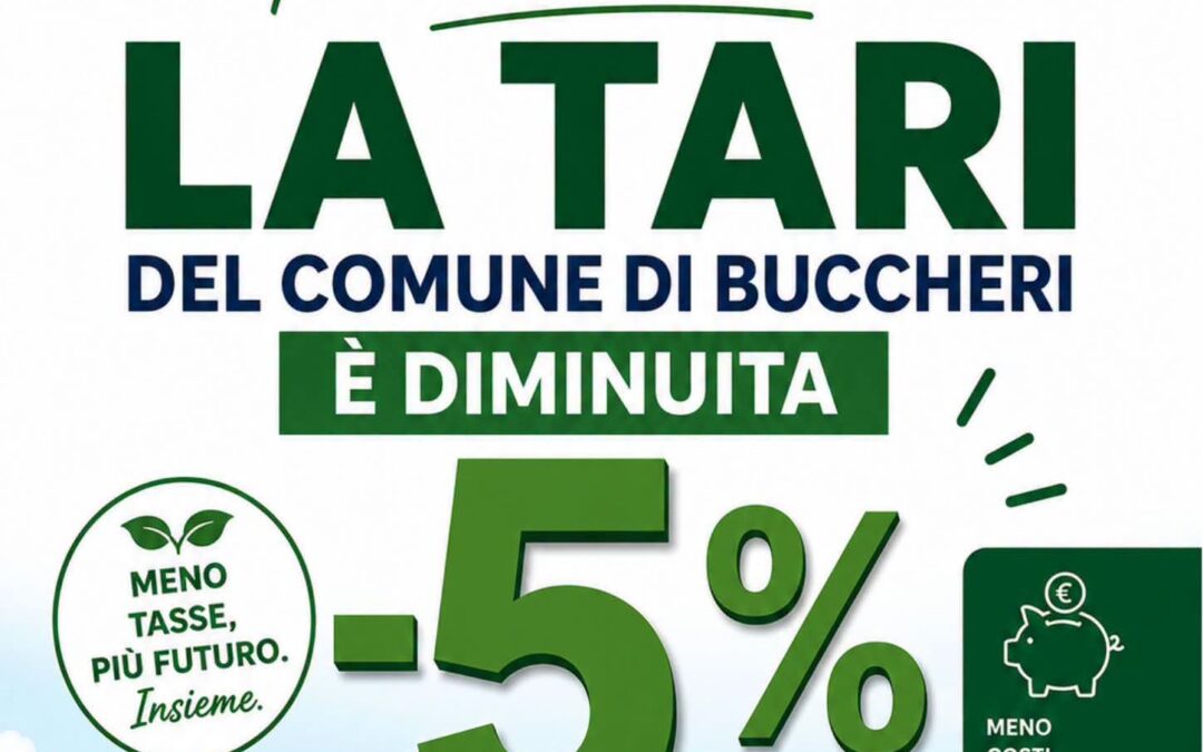 Buccheri, la TARI diminuisce del 5% | Bollette più leggere grazie alla raccolta differenziata