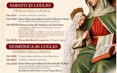 Carlentini in festa | Celebrazioni solenni in onore di Sant’Anna