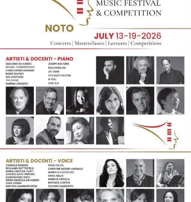 Noto ospita il Sicily Music Festival & Competition 2026