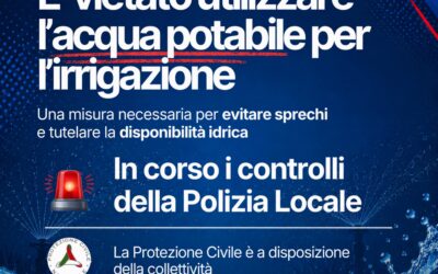 Melilli – Emergenza idrica | Stop all’irrigazione di giardini e orti