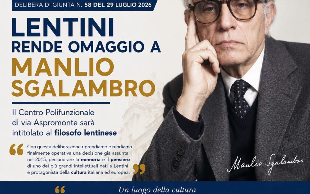 Lentini intitola il Centro Polifunzionale al filosofo Manlio Sgalambro