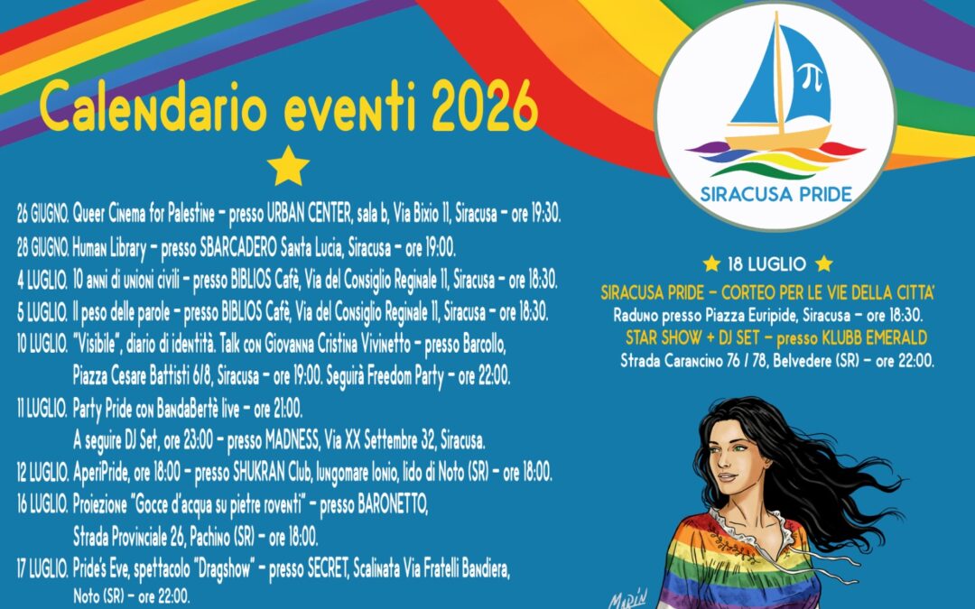 Siracusa Pride 2026 | Cambia la location del gran finale: Star Show e DJ set al Klubb Emerald