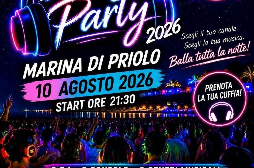 Marina di Priolo si accende con il Silent Party 2026: musica sotto le stelle con tre canali e tre DJ