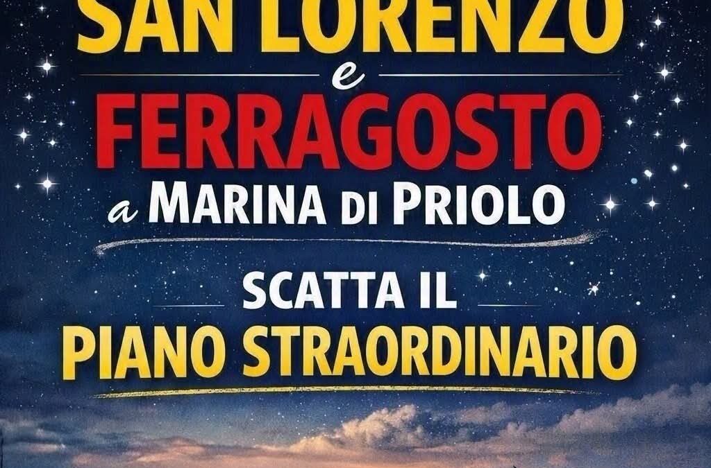 Marina di Priolo pronta per San Lorenzo e Ferragosto: sicurezza rafforzata, bus notturno e piano straordinario per il litorale