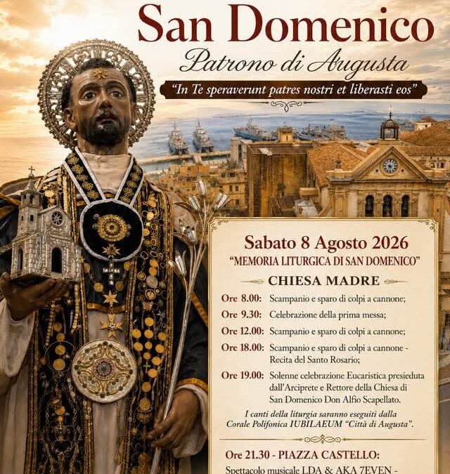 Augusta in festa per San Domenico | Programma della Memoria Liturgica tra riti religiosi e musica
