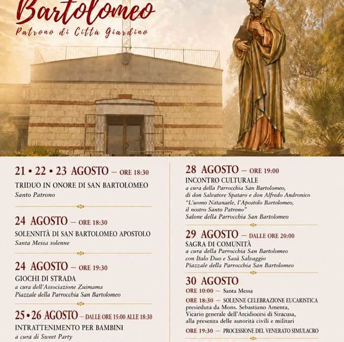 Festeggiamenti in onore di San Bartolomeo: il programma degli eventi a Città Giardino
