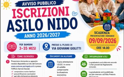 Comune di Portopalo di Capo Passero: Aperte le iscrizioni all’asilo nido per l’anno 2026/2027