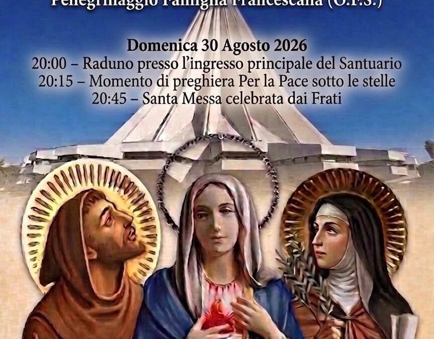 Siracusa, il 30 agosto il pellegrinaggio dell’O.F.S. al Santuario Madonna delle Lacrime