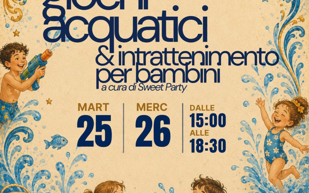 Giochi acquatici e divertimento per bambini a Città Giardino per “Terrazza d’Estate”