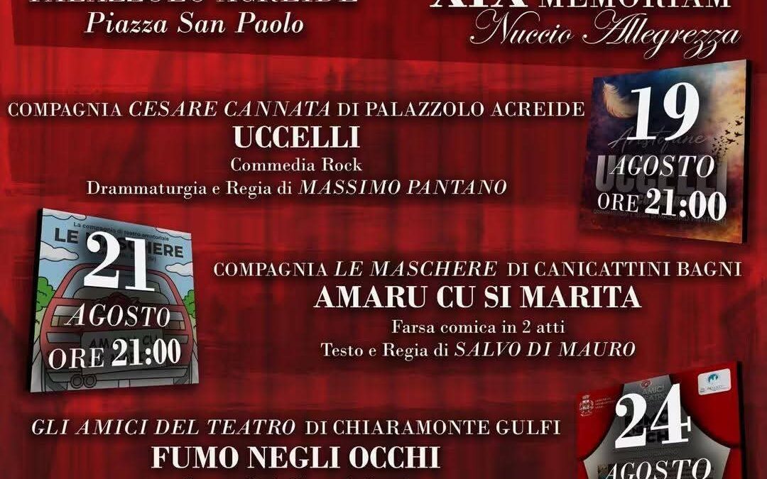 Teatro Dialettale a Palazzolo Acreide | Gli appuntamenti dal 24 Agosto