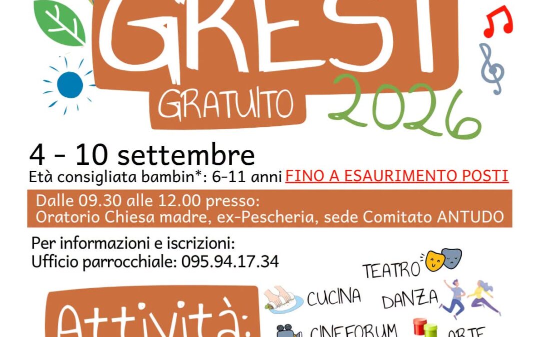 A Lentini il “GreSt” | Una settimana gratuita tra arte, teatro e creatività per i bambini