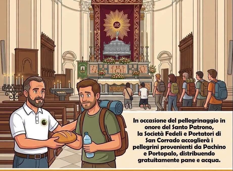 Il Dono di San Corrado | Pane e acqua per i pellegrini in arrivo da Pachino e Portopalo