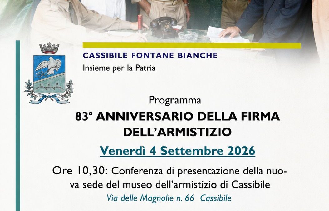Cassibile celebra l’83° Anniversario della firma dell’Armistizio: il programma del 4 Settembre