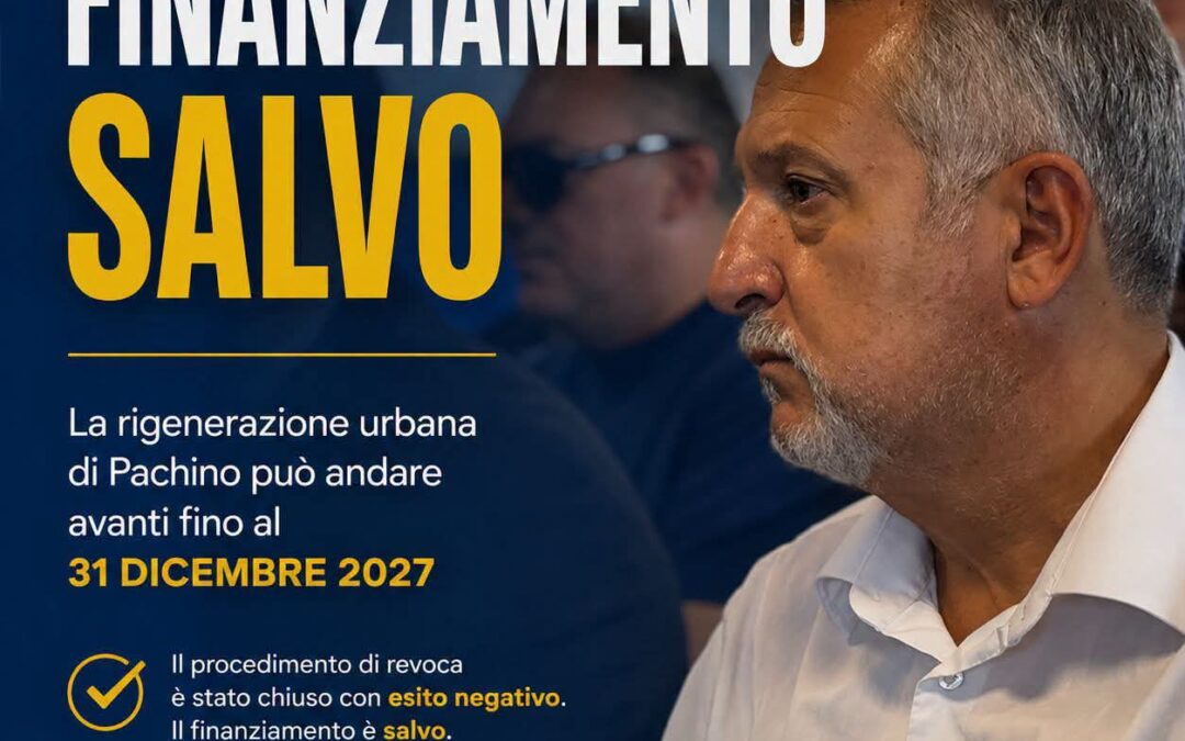 Pachino, finanziamento per la rigenerazione urbana salvo: il progetto può proseguire
