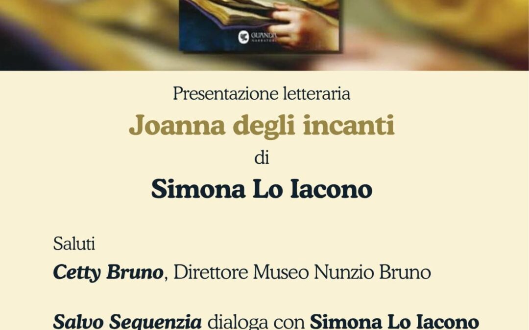 A Floridia la presentazione di Joanna degli incanti di Simona Lo Iacono