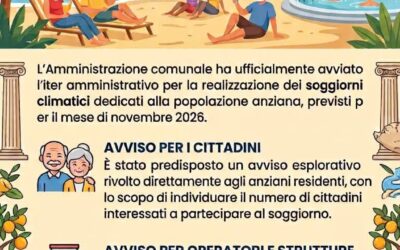 Priolo | Soggiorni climatici per anziani a novembre 2026: al via le domande