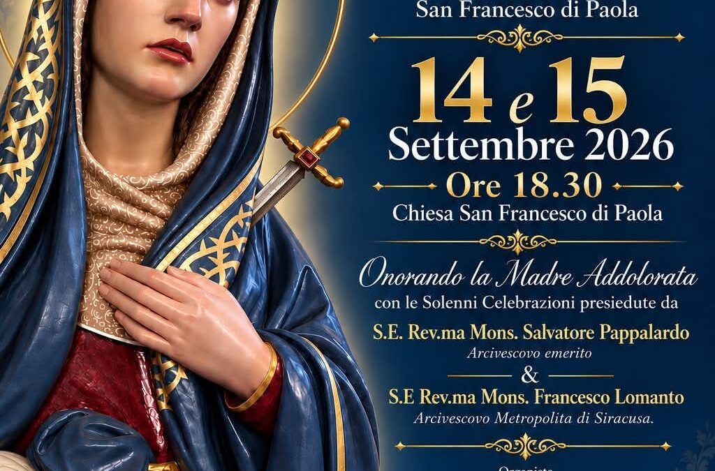 Augusta in festa per la Madre Addolorata: solenni celebrazioni con la Corale Polifonica “Iubilaeum”