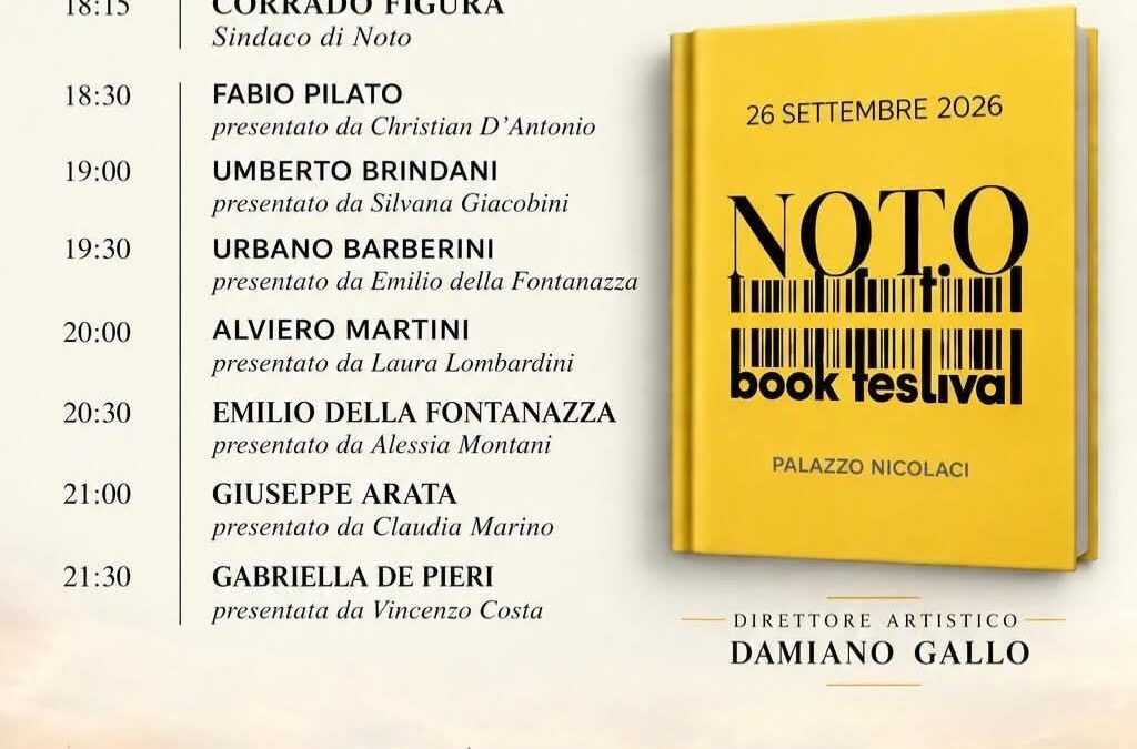 Noto e Siracusa Book Festival 2026: al via la grande kermesse letteraria tra i palazzi barocchi e le dimore storiche