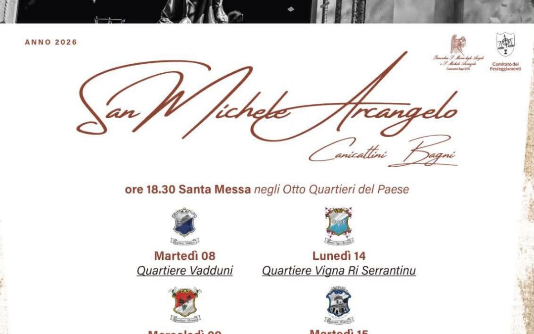 Festa di San Michele Arcangelo a Canicattini Bagni: le Sante Messe nei quartieri del paese