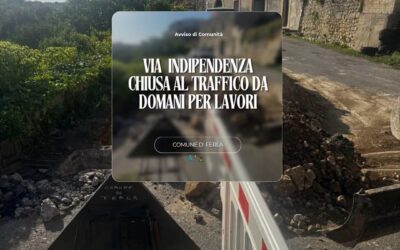 Ferla, via Indipendenza chiusa al traffico da domani per lavori alla condotta fognaria