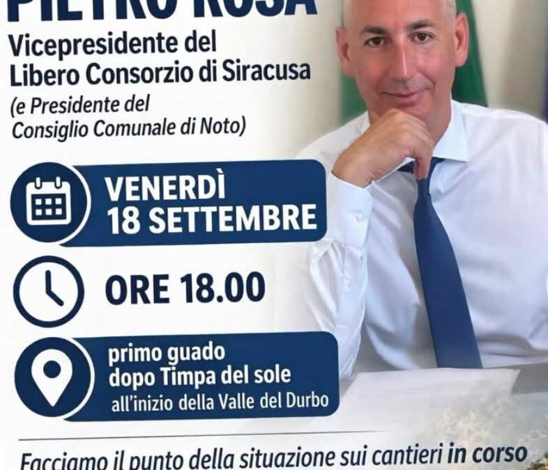 SP 64 Noto-Noto Antica: punto sui cantieri con il vicepresidente Pietro Rosa