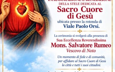 Inaugurazione e benedizione della stele dedicata al Sacro Cuore di Gesù a Viale Paolo Orsi