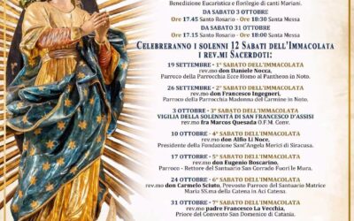 A Noto “I 12 Sabati dell’Immacolata”: il programma delle celebrazioni al Santuario