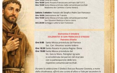 Avola si prepara a celebrare San Francesco d’Assisi: al via il triduo e i festeggiamenti solenni