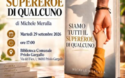 Priolo Gargallo: presentazione del libro “Siamo tutti il supereroe di qualcuno” di Michele Merulla