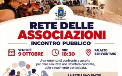 Lentini, si rilancia la Rete delle Associazioni: il 9 ottobre l’incontro pubblico a Palazzo Beneventano