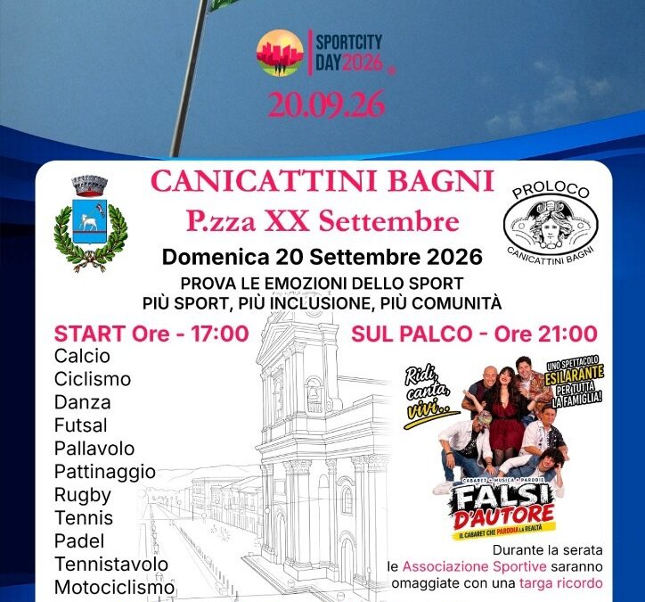 Canicattini Bagni, il 20 settembre torna lo SportCity Day: il centro storico si trasforma in una grande palestra a cielo aperto