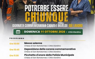 Giornata dei Caduti e Invalidi sul Lavoro: domenica 11 ottobre la commemorazione a Città Giardino