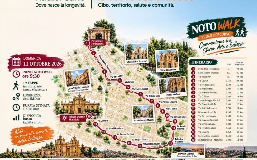 Radici Sane City Lab 2026 a Noto: al via il primo percorso della “Noto Walk”