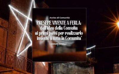 A Ferla nasce il Presepe Vivente: appello alla comunità per realizzare la magia del Natale