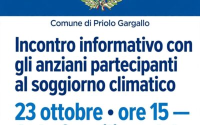 Priolo Gargallo, incontro informativo per il soggiorno climatico anziani 2026