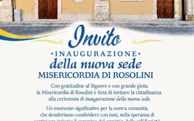 Rosolini, la Misericordia inaugura la nuova sede: appuntamento sabato 24 ottobre in Piazza Garibaldi