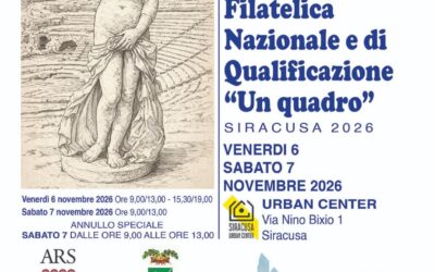 Siracusa capitale della filatelia: il 6 e 7 novembre l’Esposizione Nazionale “Un quadro” all’Urban Center