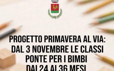 PRIOLO GARGALLO | Progetto Primavera: dal 3 novembre classi ponte per i bimbi dai 24 ai 36 mesi