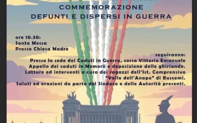 BUSCEMI | Il 4 novembre celebra la Giornata dell’Unità Nazionale e delle Forze Armate: “Per non dimenticare”
