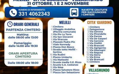 Melilli | Potenziate le navette gratuite per Ognissanti – Servizio attivo dal 31 ottobre al 2 novembre
