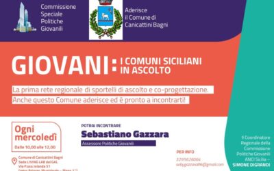 Canicattini Bagni: al via lo “Sportello Ascolto Giovani” promosso da ANCI Sicilia