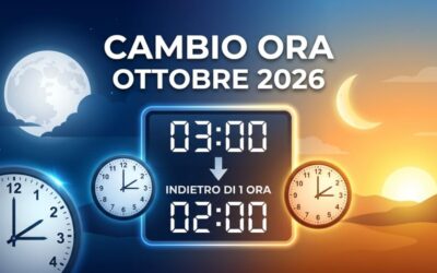Torna l’ora solare: nella notte tra sabato 24 e domenica 25 lancette indietro di un’ora